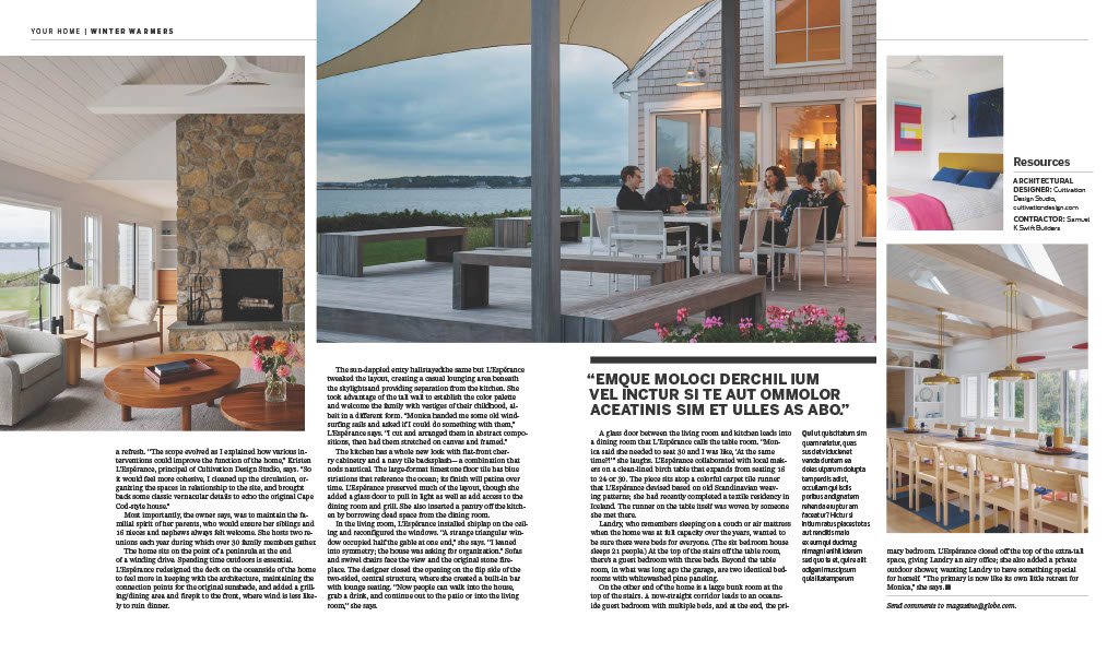 Boston Globe Magazine feature spread about Winter Warmers